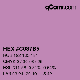 颜色代码: HEX #C087B5 | qconv.com