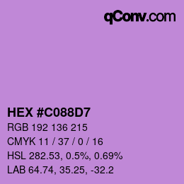 Color code: HEX #C088D7 | qconv.com