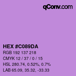 Color code: HEX #C089DA | qconv.com