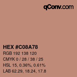 Color code: HEX #C08A78 | qconv.com