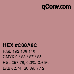 Color code: HEX #C08A8C | qconv.com