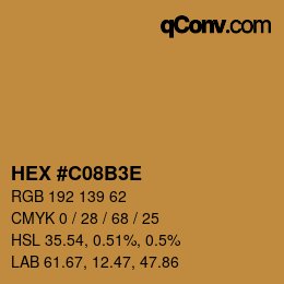 Color code: HEX #C08B3E | qconv.com