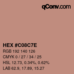 Color code: HEX #C08C7E | qconv.com