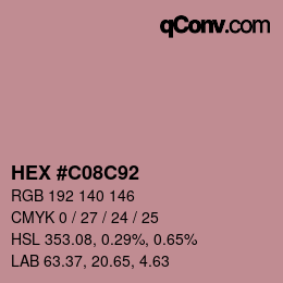 カラーコード: HEX #C08C92 | qconv.com