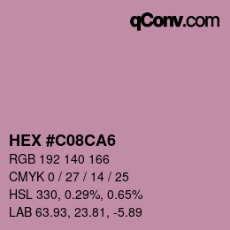 Farbcode: HEX #C08CA6 | qconv.com