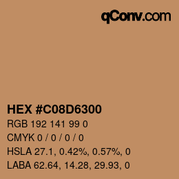 Farbcode: HEX #C08D6300 | qconv.com