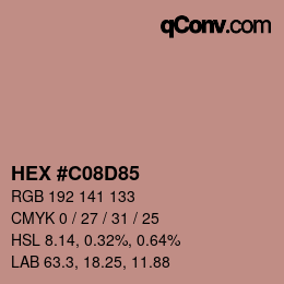 Color code: HEX #C08D85 | qconv.com