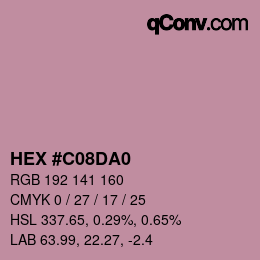 Color code: HEX #C08DA0 | qconv.com