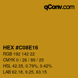 Color code: HEX #C08E16 | qconv.com