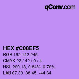 Color code: HEX #C08EF5 | qconv.com