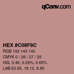 Color code: HEX #C08F8C | qconv.com