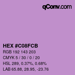 Color code: HEX #C08FCB | qconv.com