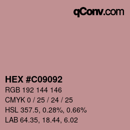 Color code: HEX #C09092 | qconv.com