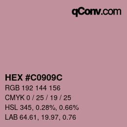 Farbcode: HEX #C0909C | qconv.com