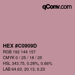 カラーコード: HEX #C0909D | qconv.com