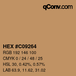 カラーコード: HEX #C09264 | qconv.com