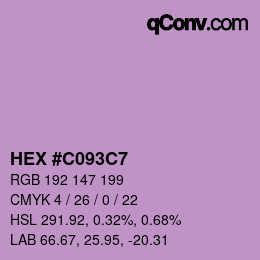 Farbcode: HEX #C093C7 | qconv.com