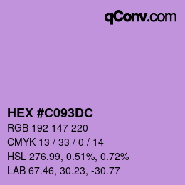 Color code: HEX #C093DC | qconv.com