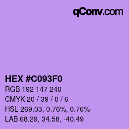Color code: HEX #C093F0 | qconv.com