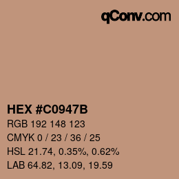 Color code: HEX #C0947B | qconv.com