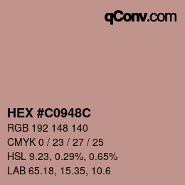 Código de color: HEX #C0948C | qconv.com
