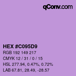 Color code: HEX #C095D9 | qconv.com