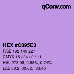 カラーコード: HEX #C095E3 | qconv.com
