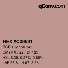 Código de color: HEX #C09691 | qconv.com