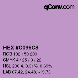 カラーコード: HEX #C096C8 | qconv.com