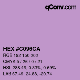 Color code: HEX #C096CA | qconv.com