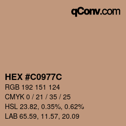 Color code: HEX #C0977C | qconv.com