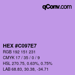 Color code: HEX #C097E7 | qconv.com