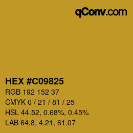 Código de color: HEX #C09825 | qconv.com