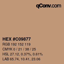Color code: HEX #C09877 | qconv.com