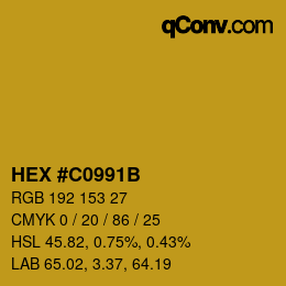 Color code: HEX #C0991B | qconv.com