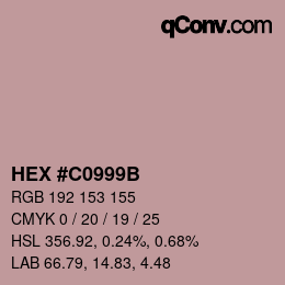 Color code: HEX #C0999B | qconv.com