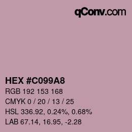 Color code: HEX #C099A8 | qconv.com