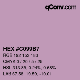 カラーコード: HEX #C099B7 | qconv.com