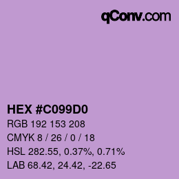 Farbcode: HEX #C099D0 | qconv.com
