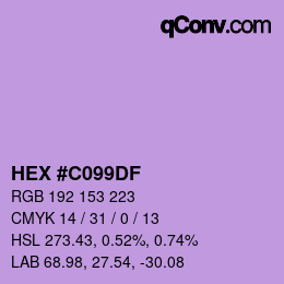 Color code: HEX #C099DF | qconv.com