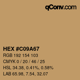 Color code: HEX #C09A67 | qconv.com