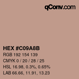 Color code: HEX #C09A8B | qconv.com