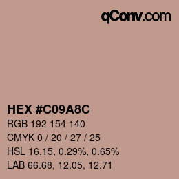 Código de color: HEX #C09A8C | qconv.com