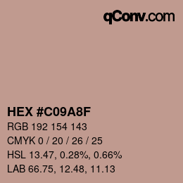 Color code: HEX #C09A8F | qconv.com
