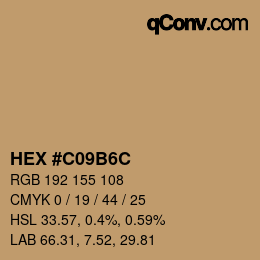 Color code: HEX #C09B6C | qconv.com
