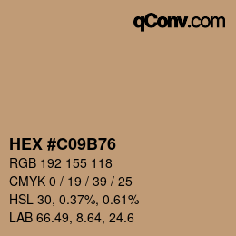 Color code: HEX #C09B76 | qconv.com