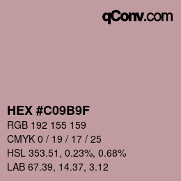 Color code: HEX #C09B9F | qconv.com
