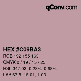 颜色代码: HEX #C09BA3 | qconv.com