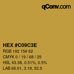 Farbcode: HEX #C09C3E | qconv.com