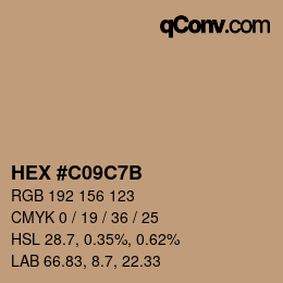 Color code: HEX #C09C7B | qconv.com